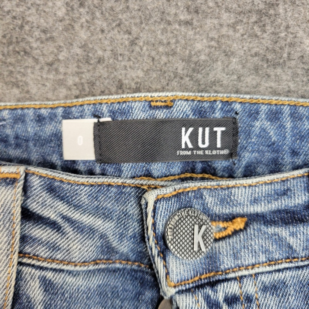 Kut From The Kloth Jeans Womens 0 Blue Denim High Rise Ankle VTG Straight Preppy - Picture 12 of 13
